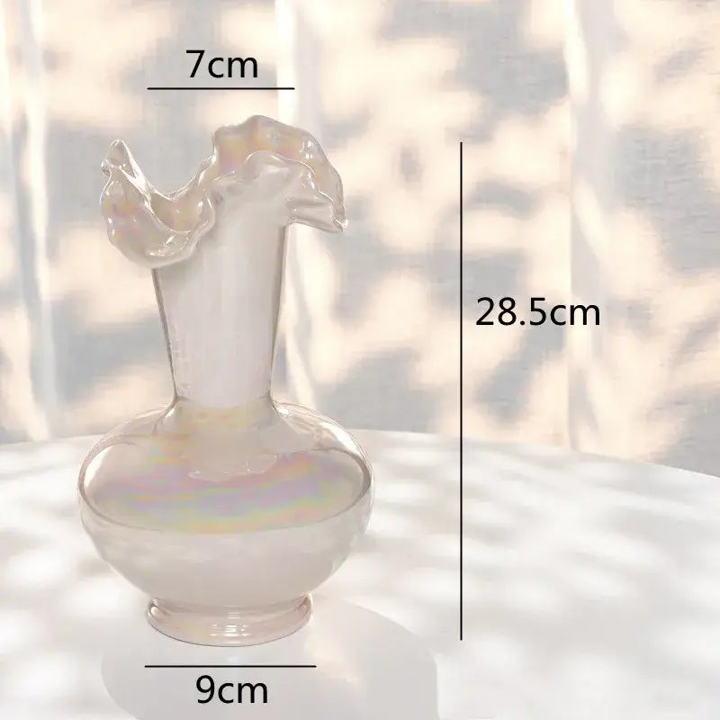White Shell Ceramic Vase