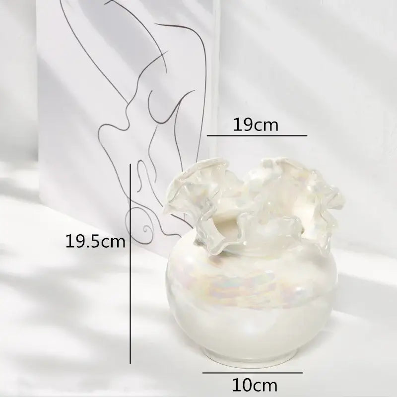 White Shell Ceramic Vase