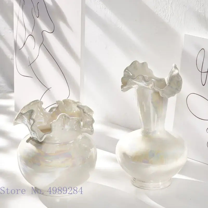 White Shell Ceramic Vase