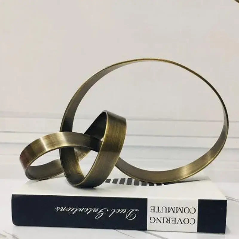 Golden Abstract Metal Sculpture