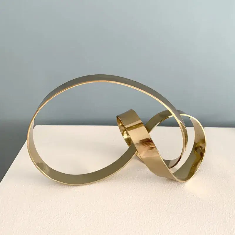 Golden Abstract Metal Sculpture