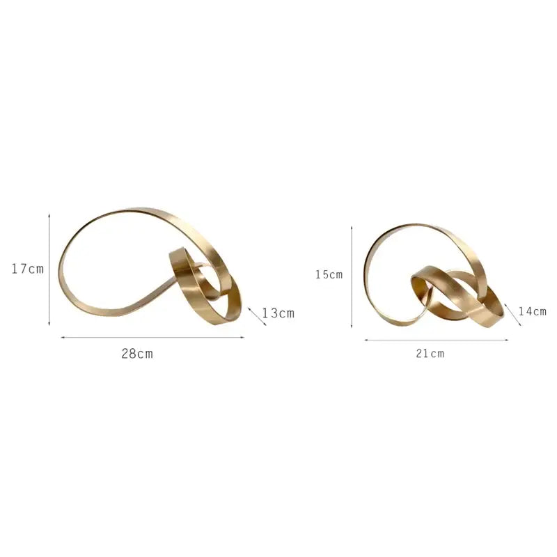 Golden Abstract Metal Sculpture