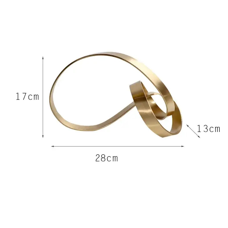 Golden Abstract Metal Sculpture