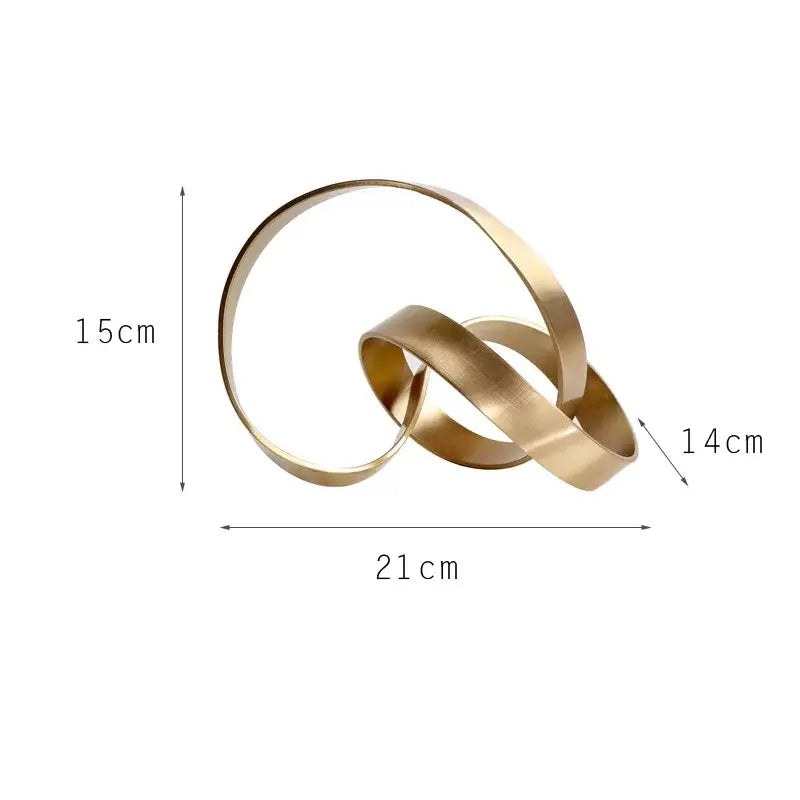 Golden Abstract Metal Sculpture