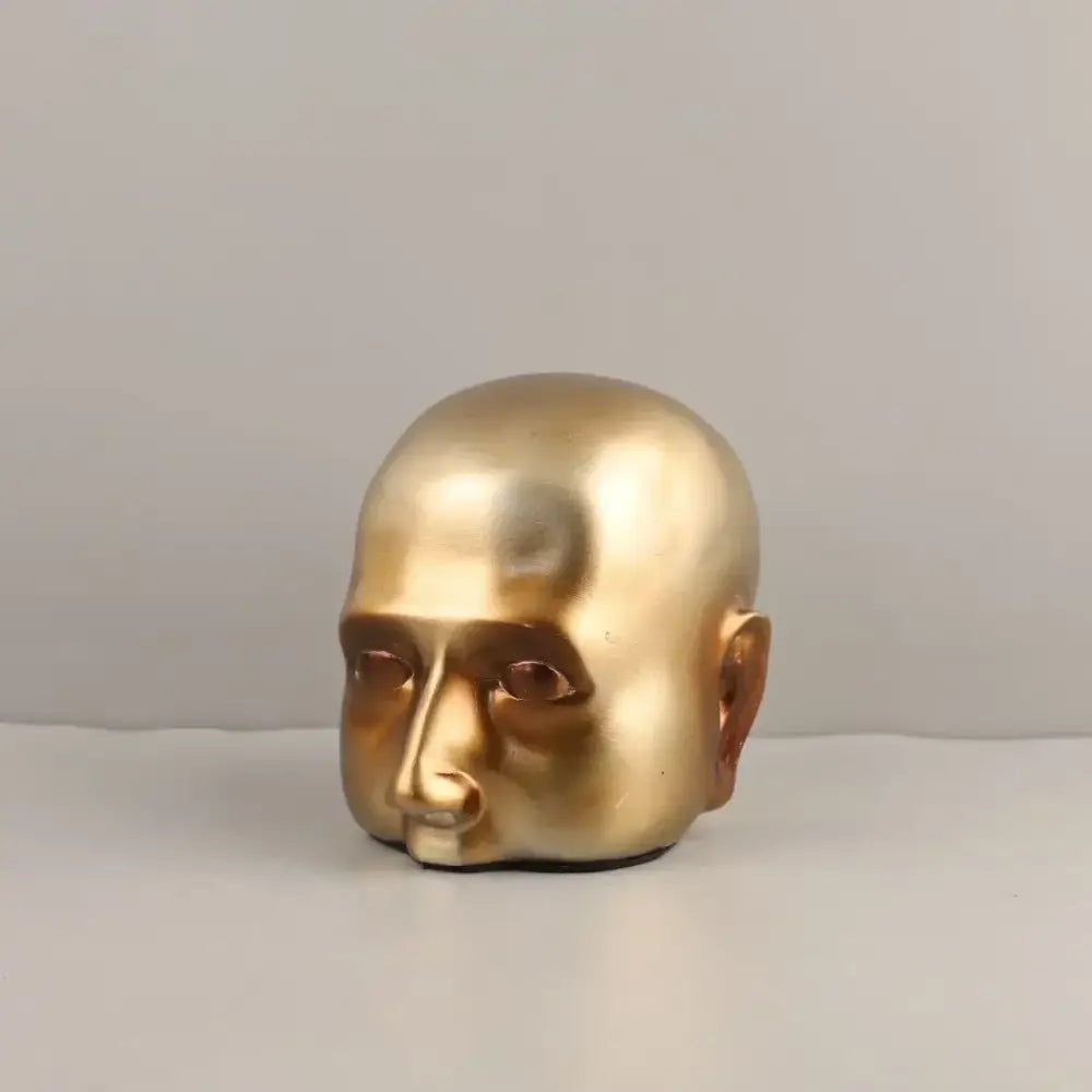 Gold Abstract Face Sculpture
