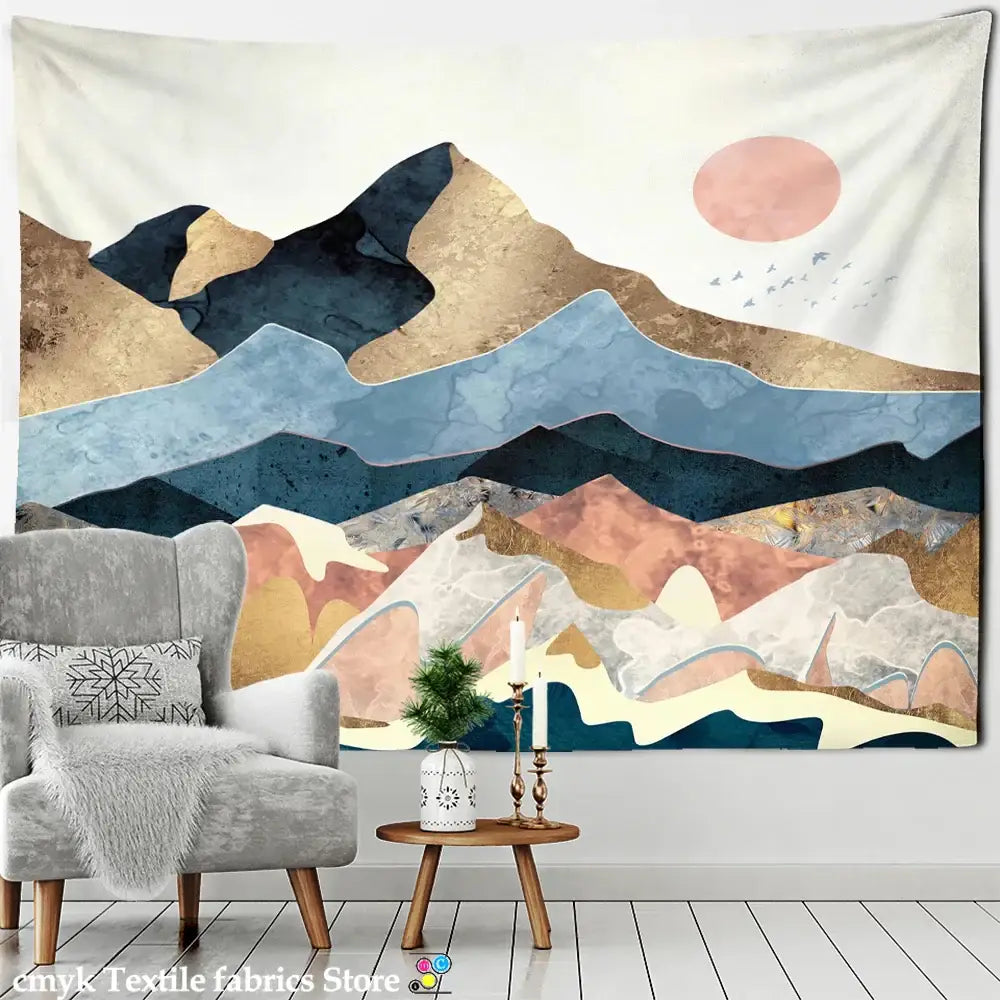 Abstract Mountain Oil Painting