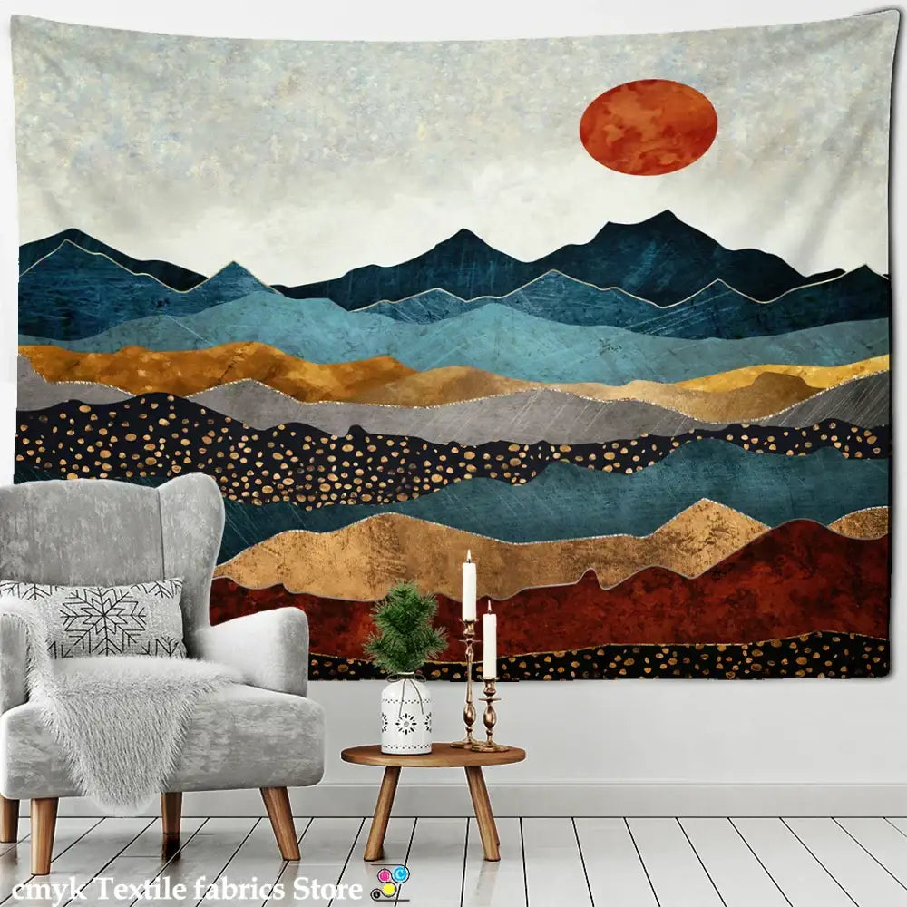 Abstract Mountain Oil Painting