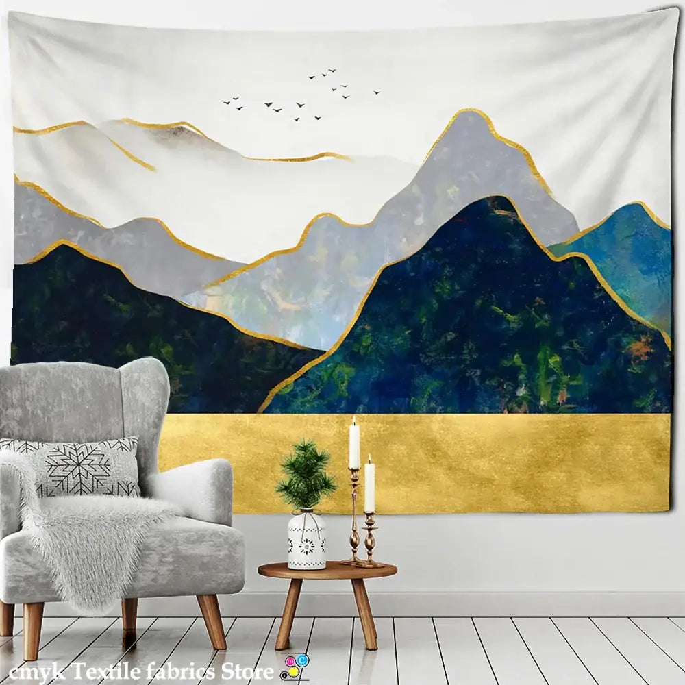 Abstract Mountain Oil Painting