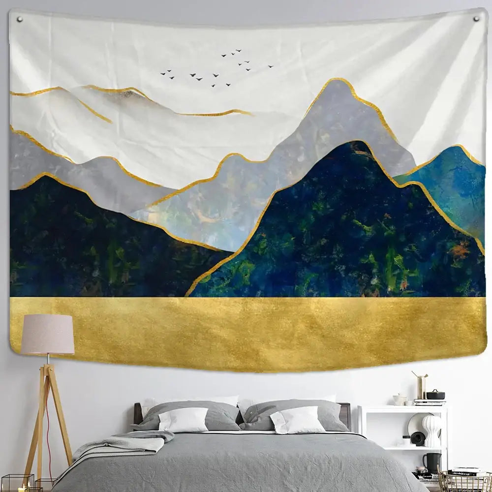 Abstract Mountain Oil Painting