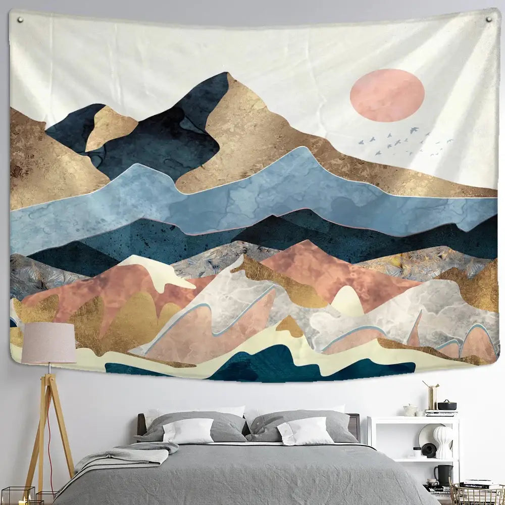 Abstract Mountain Oil Painting
