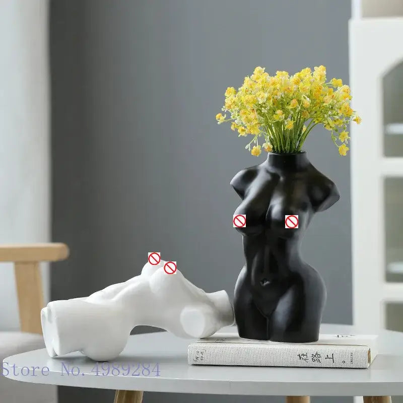 Nude Female Torso Vase