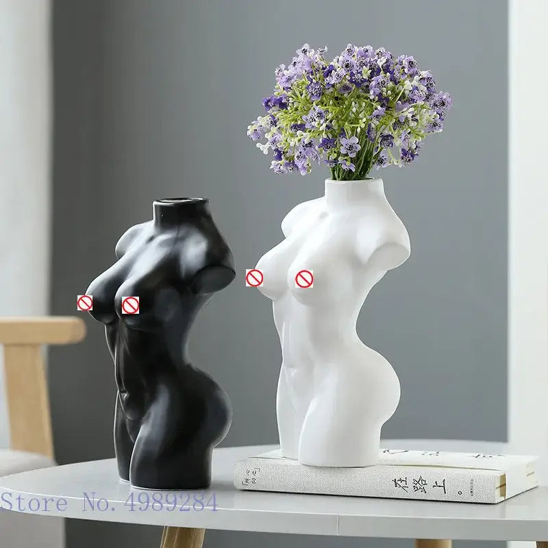 Nude Female Torso Vase