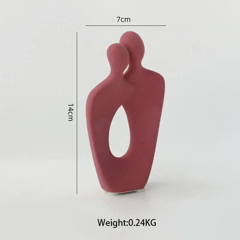 Pink Beige Ceramic Statue