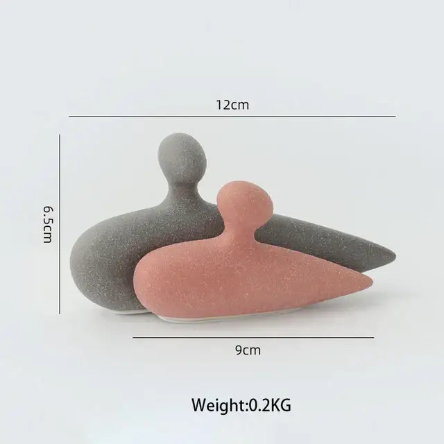 Pink Beige Ceramic Statue