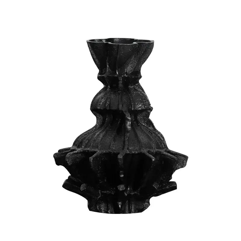 Black Resin Gear Vase