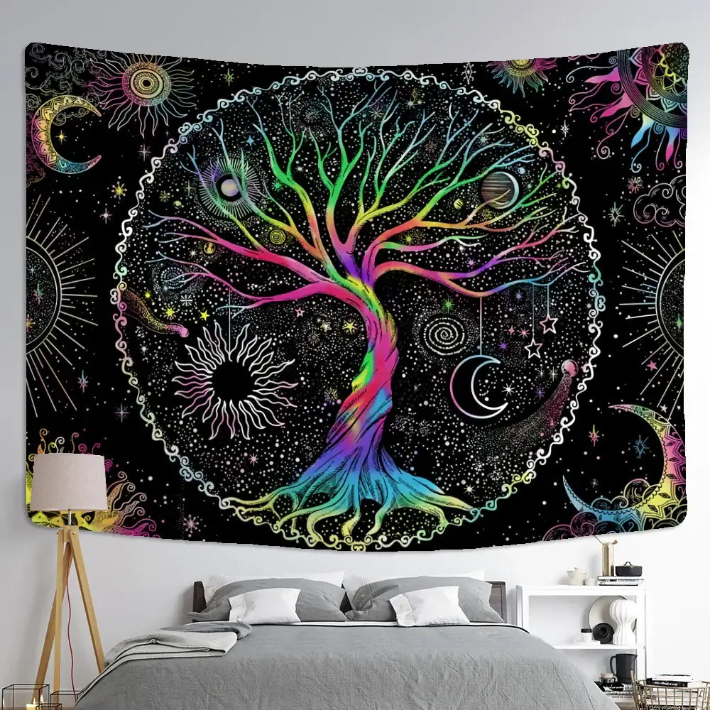 Rainbow Tree Wall Tapestry