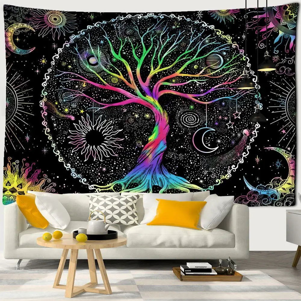 Rainbow Tree Wall Tapestry