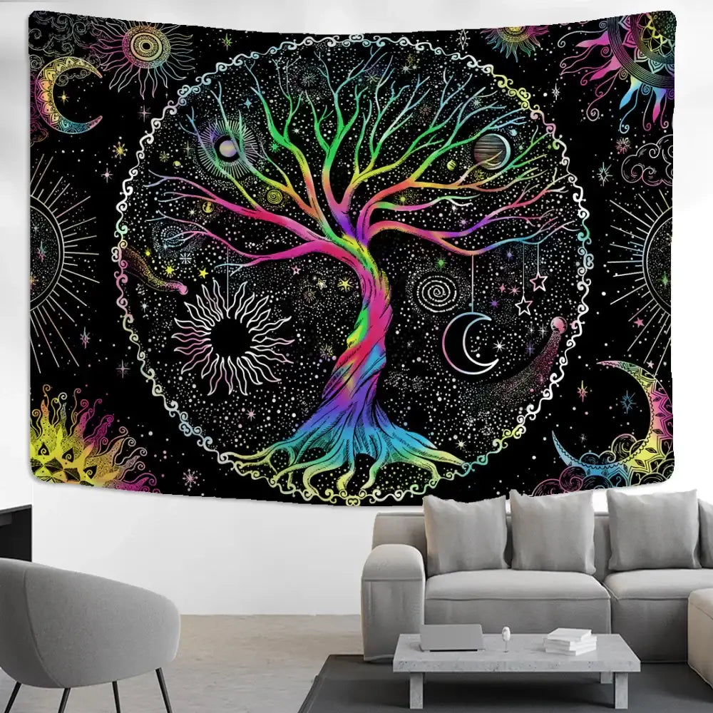 Rainbow Tree Wall Tapestry