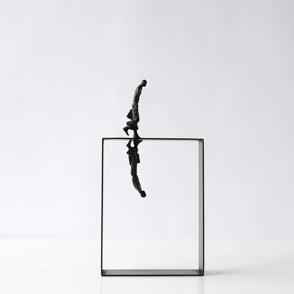 Black Resin Man Sculpture