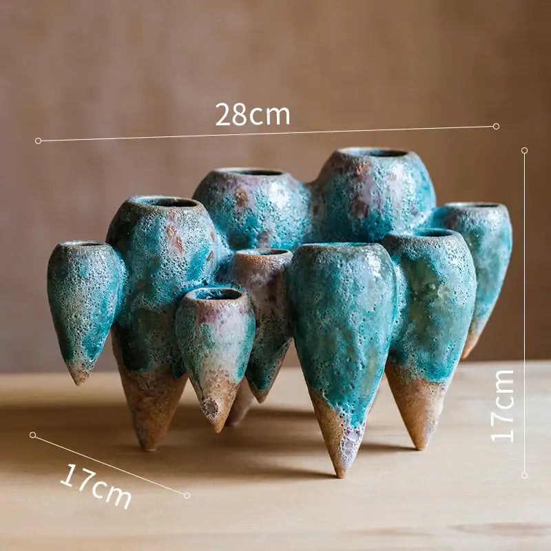 Blue Green Abstract Vase