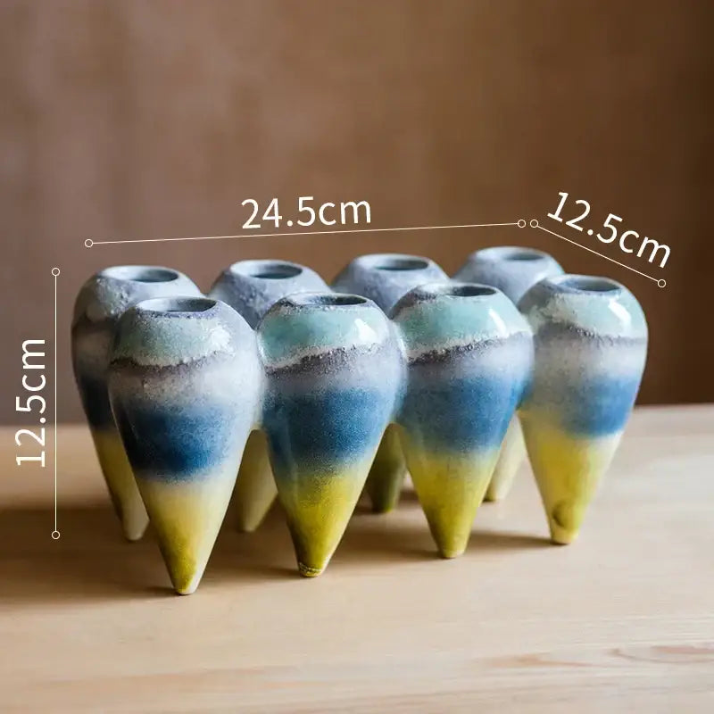 Blue Green Abstract Vase