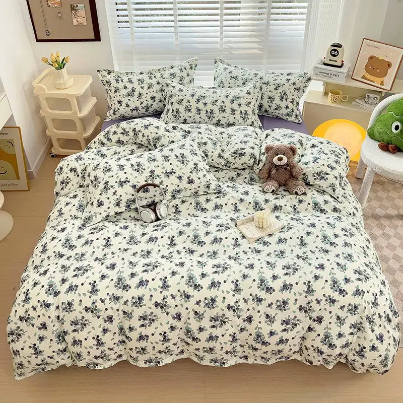 Green Yellow Abstract Duvet