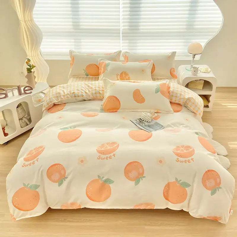 Green Yellow Abstract Duvet