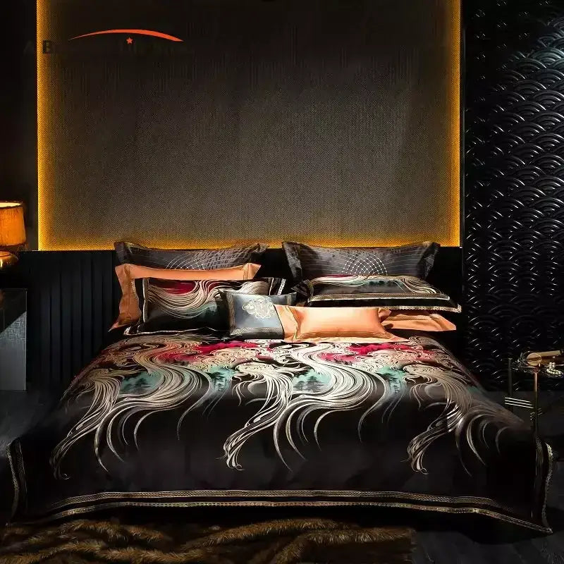 Black Satin Wave Duvet