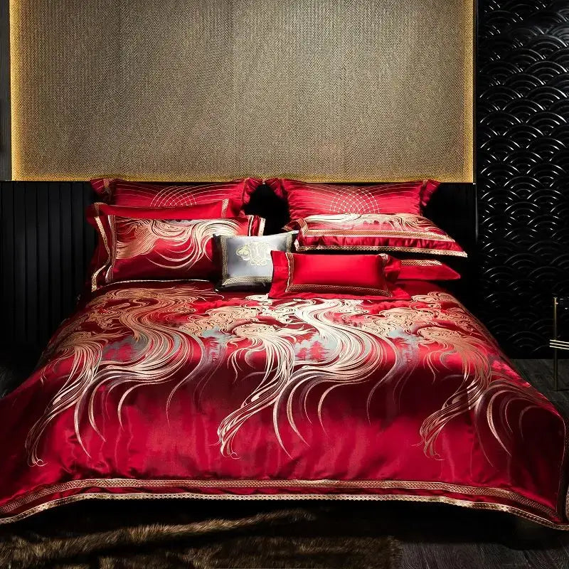 Black Satin Wave Duvet