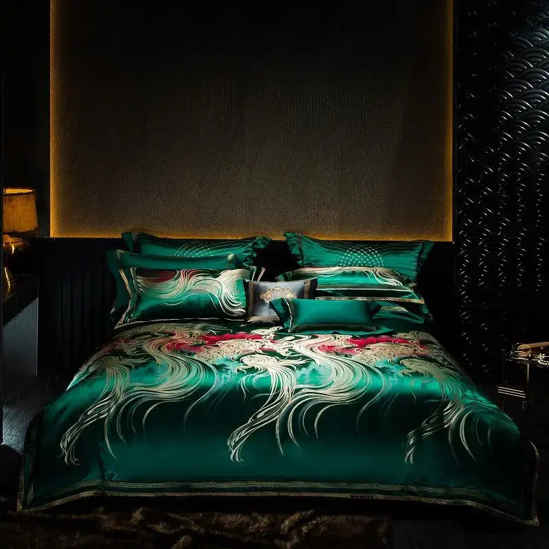 Black Satin Wave Duvet