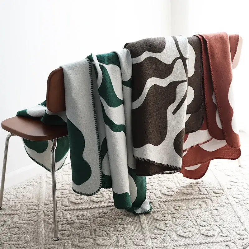 Brown Wavy Throw Blanket
