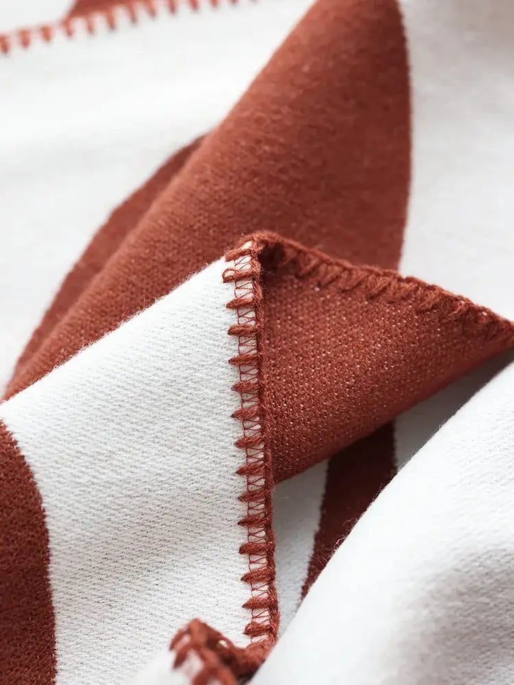 Brown Wavy Throw Blanket