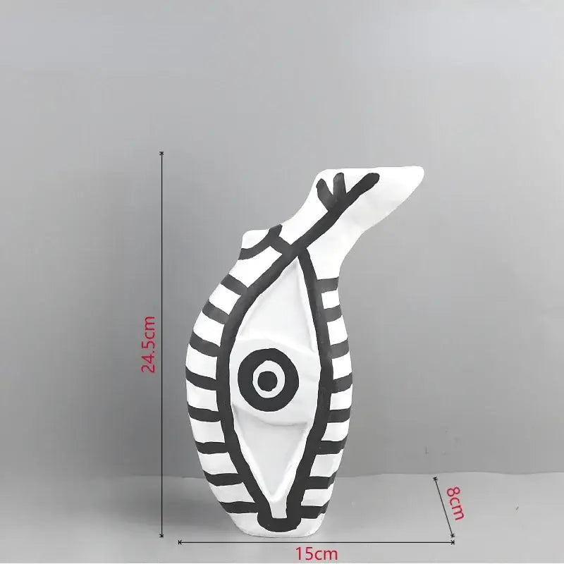 Black White Geometric Vase