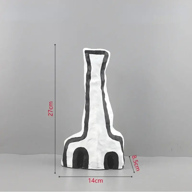 Black White Geometric Vase