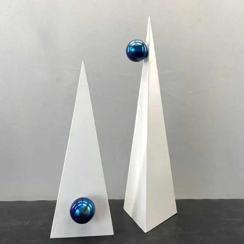 Blue White Triangle Ornaments