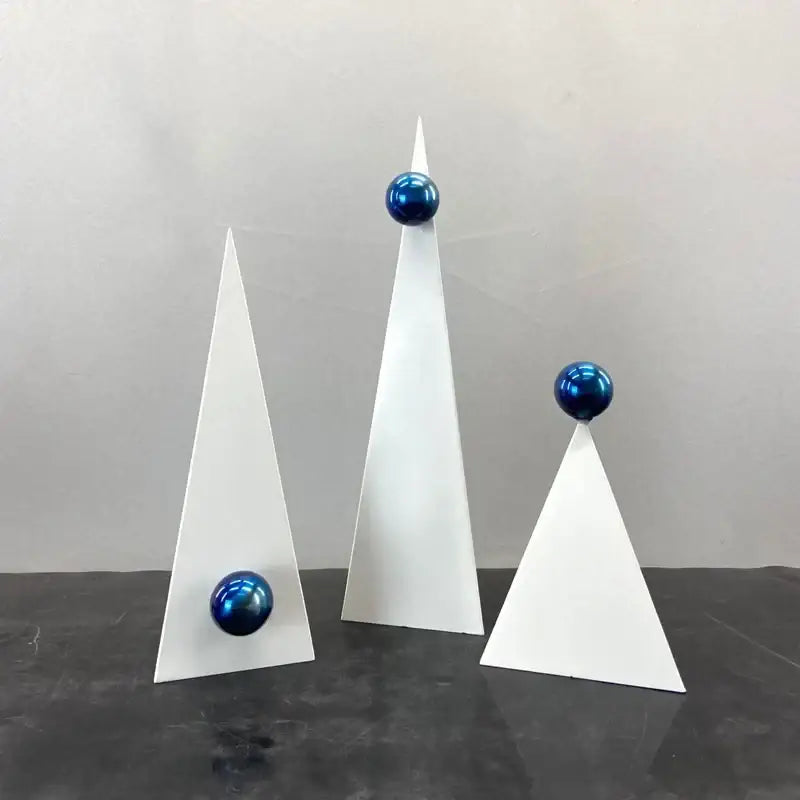 Blue White Triangle Ornaments