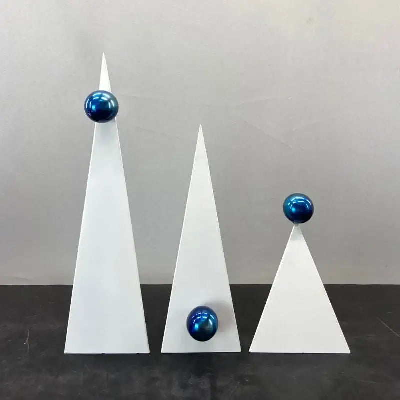 Blue White Triangle Ornaments