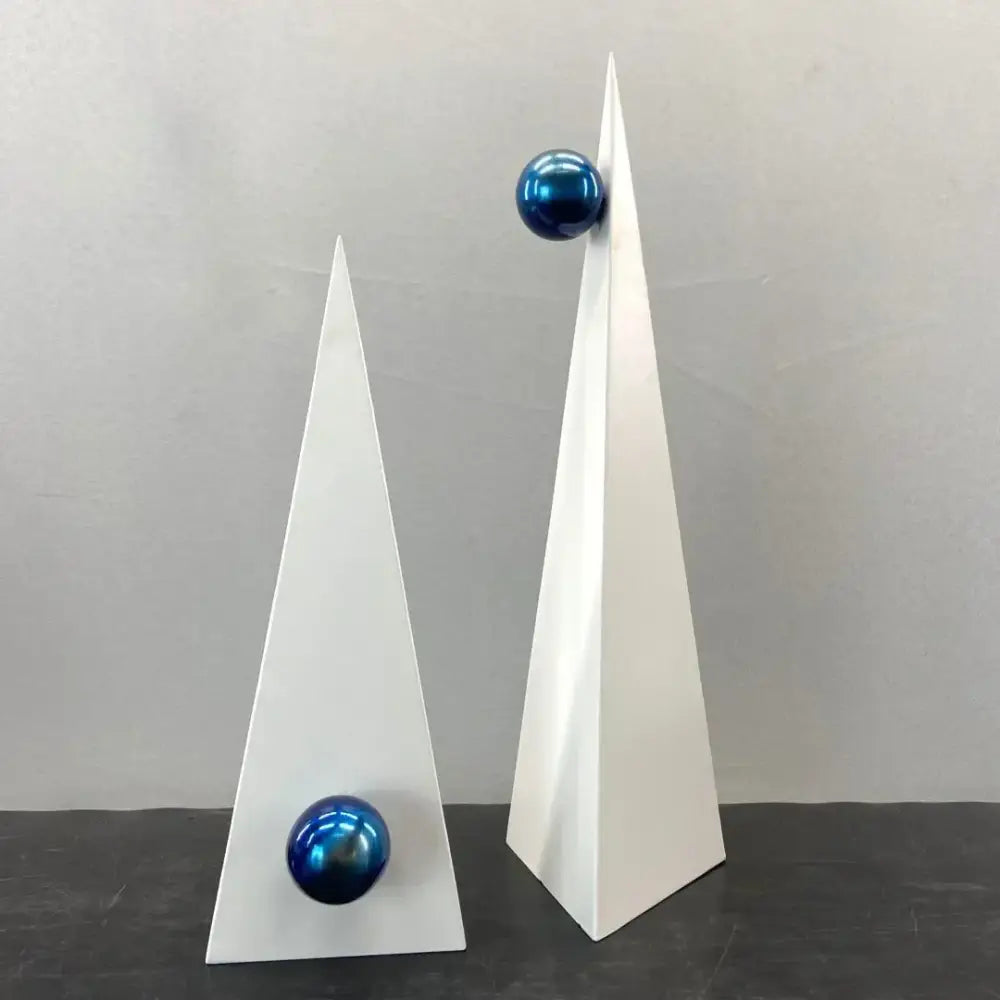 Blue White Triangle Ornaments