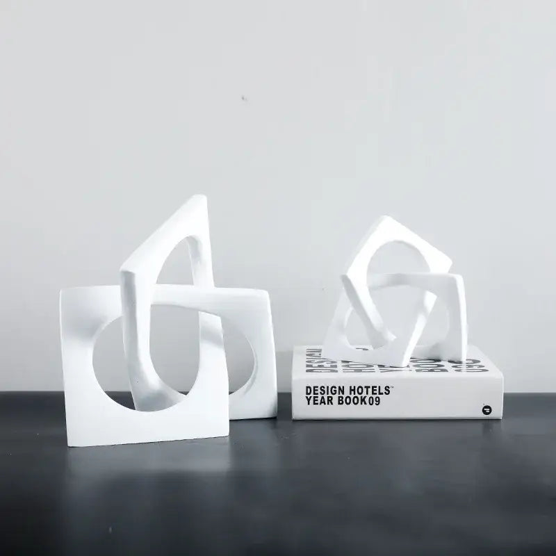 White Ceramic Cross Bookends