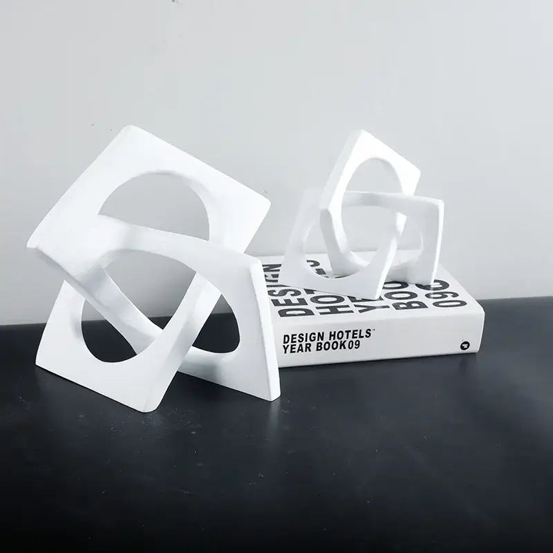 White Ceramic Cross Bookends