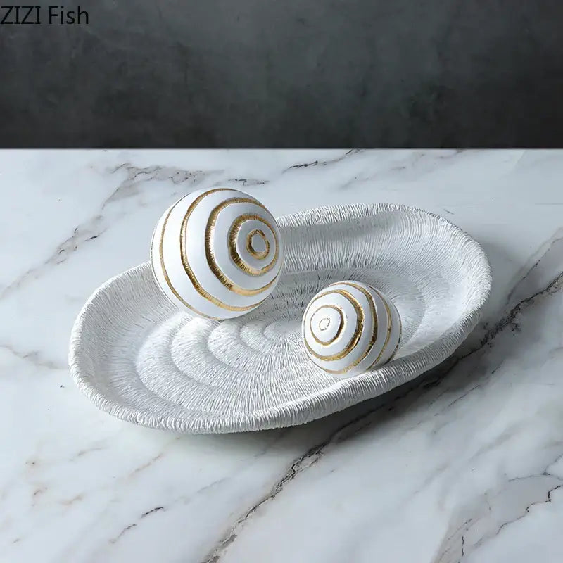 Gold Abstract Ball Sculpture