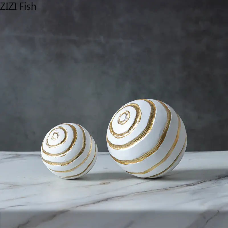 Gold Abstract Ball Sculpture