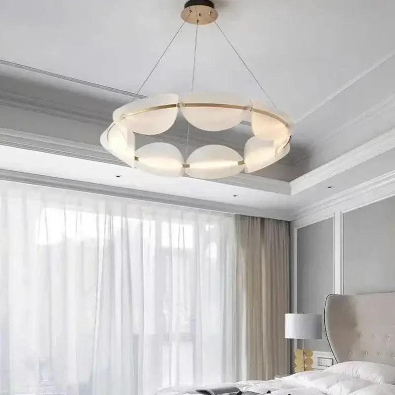 Gold Acrylic Ring Chandelier