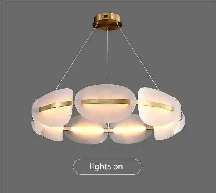 Gold Acrylic Ring Chandelier