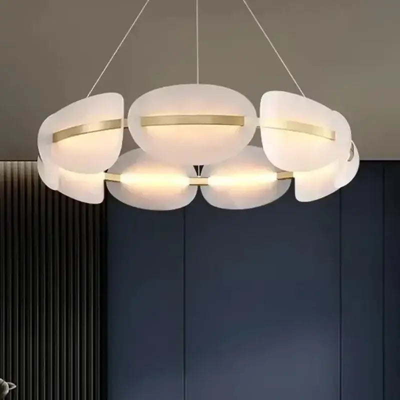 Gold Acrylic Ring Chandelier