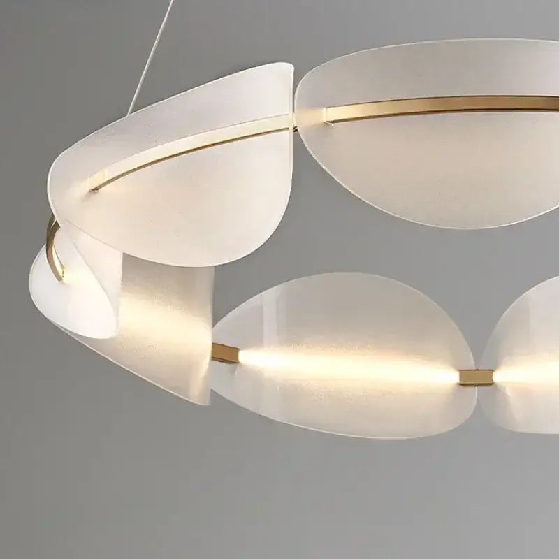 Gold Acrylic Ring Chandelier