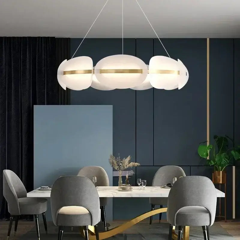 Gold Acrylic Ring Chandelier
