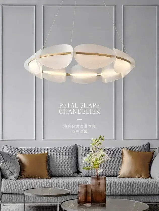 Gold Acrylic Ring Chandelier