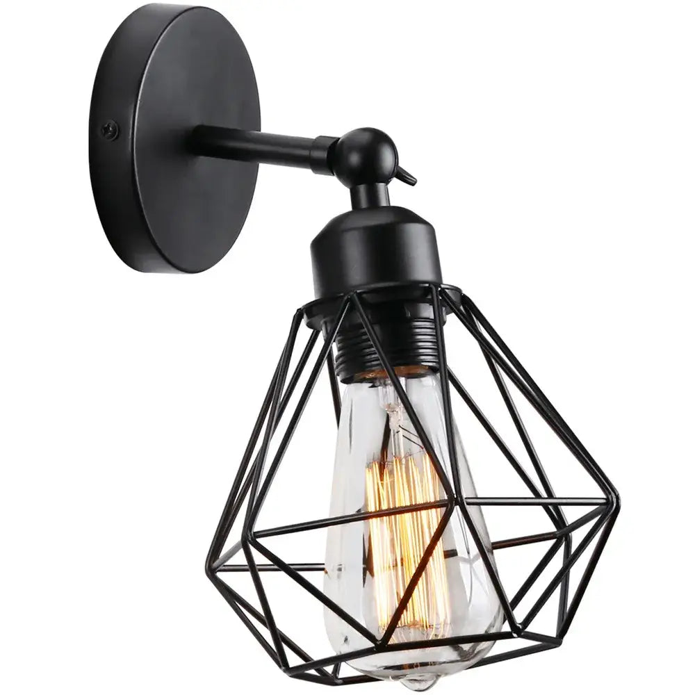Black Iron Adjustable Wall Light for Hallways