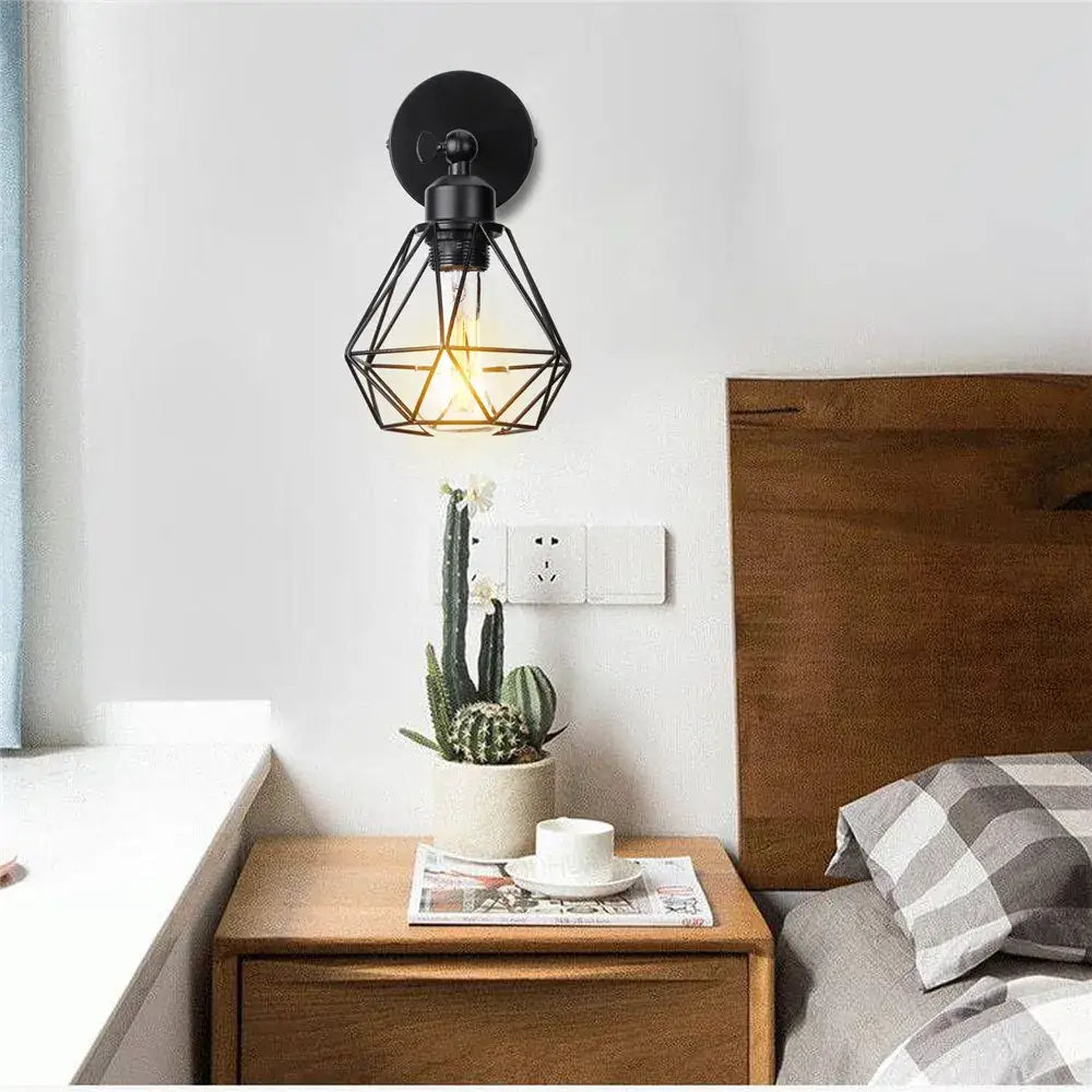 Black Iron Adjustable Wall Light for Hallways